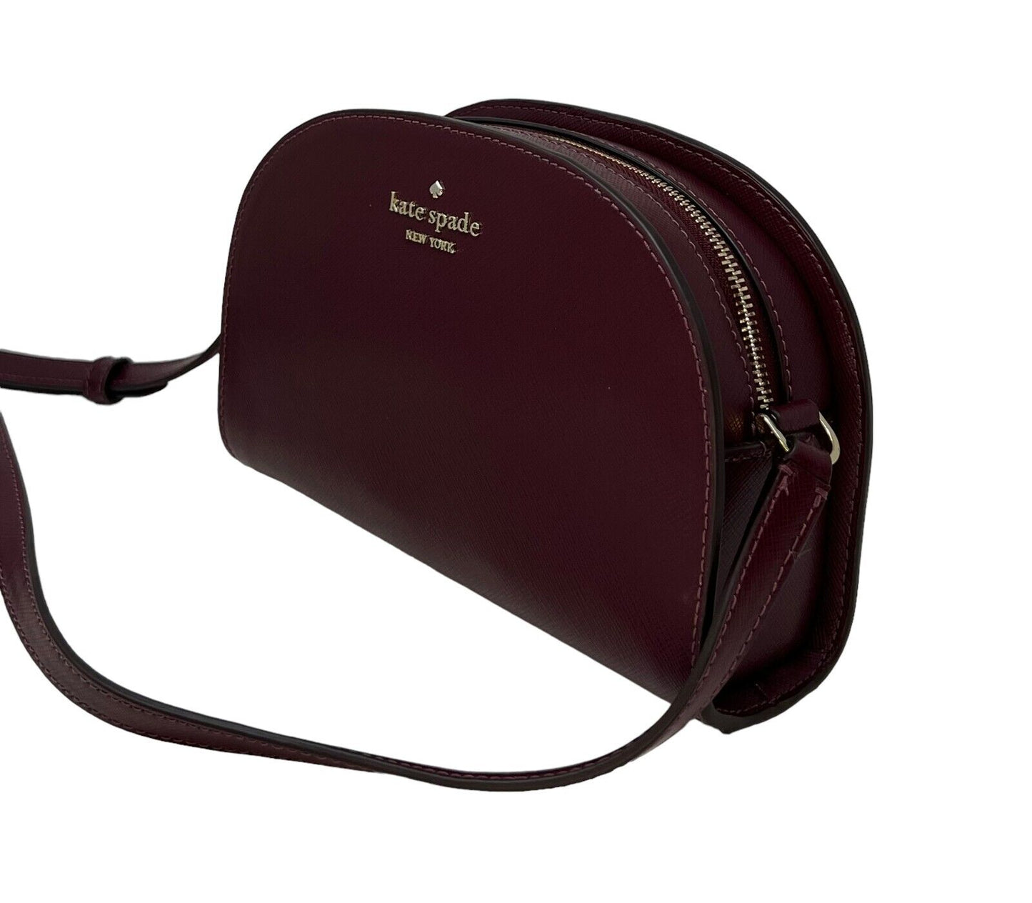 Kate Spade Perry Saffiano Leather Deep Berry Dome Crossbody Bag K8697 $279