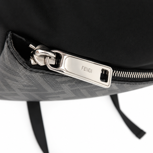 Fendi FF Diagonal Backpack Black Zucca Nylon Leather Yellow Stripe – additional photo 7