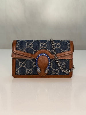 Gucci Dionysus Crossbody Bag Women’s Navy Denim GG Supreme Chain Shoulder Bag – additional photo 11
