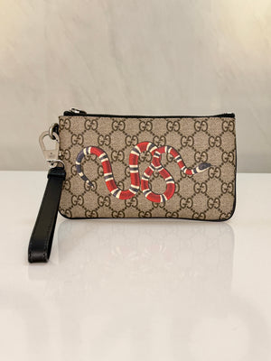 Gucci GG Supreme Kingsnake Print Canvas Zip Pouch – additional photo 9