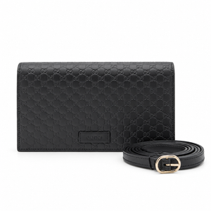GUCCI Guccissima Black Long Leather Wallet