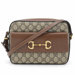 Gucci Horsebit 1955 Small GG Supreme Brown Shoulder Bag