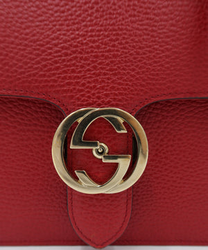 Gucci Interlocking G Dollar Calfskin Shoulder Bag – Red – additional photo 11