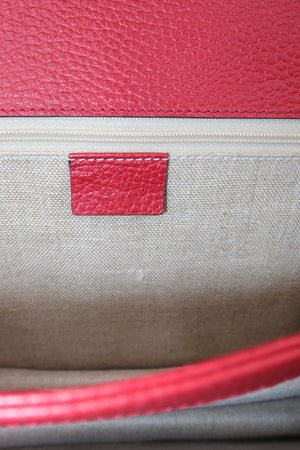 Gucci Interlocking G Dollar Calfskin Shoulder Bag – Red – additional photo 13