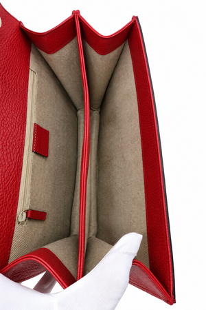 Gucci Interlocking G Dollar Calfskin Shoulder Bag – Red – additional photo 7