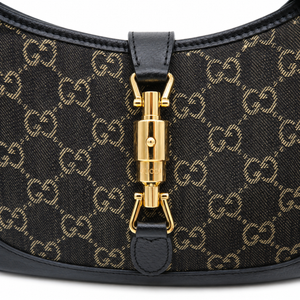 Gucci Jackie 1961 Small Shoulder Bag in Black GG Denim & Leather with Gold-Tone Hardware – additional photo 16