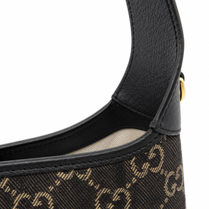 Gucci Jackie 1961 Small Shoulder Bag in Black GG Denim & Leather with Gold-Tone Hardware – additional photo 18