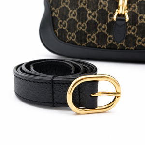 Gucci Jackie 1961 Small Shoulder Bag in Black GG Denim & Leather with Gold-Tone Hardware – additional photo 20