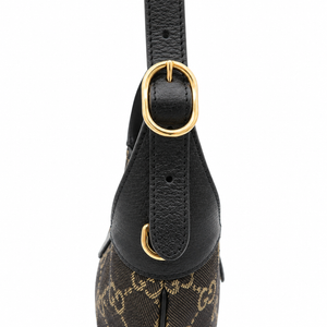 Gucci Jackie 1961 Small Shoulder Bag in Black GG Denim & Leather with Gold-Tone Hardware – additional photo 7