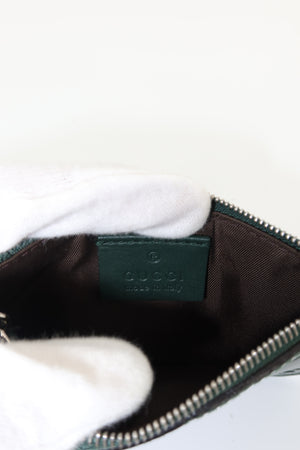Gucci Signature Green Leather Zip Key Pouch with Chain & Clasp – additional photo 4