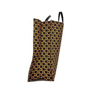 Gucci Square G Vertical Tote in Navy and Orange Coated Canvas - www.unoo.com