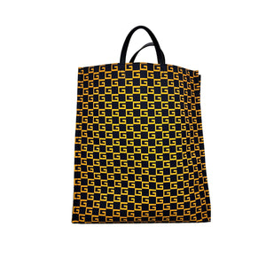 Gucci Square G Vertical Tote in Navy and Orange Coated Canvas - www.unoo.com