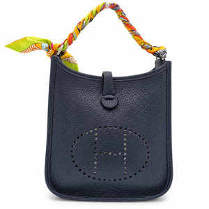 Hermès Evelyne TPM 16 Navy Blue Leather Crossbody Bag with Strap & Twilly – additional photo 6