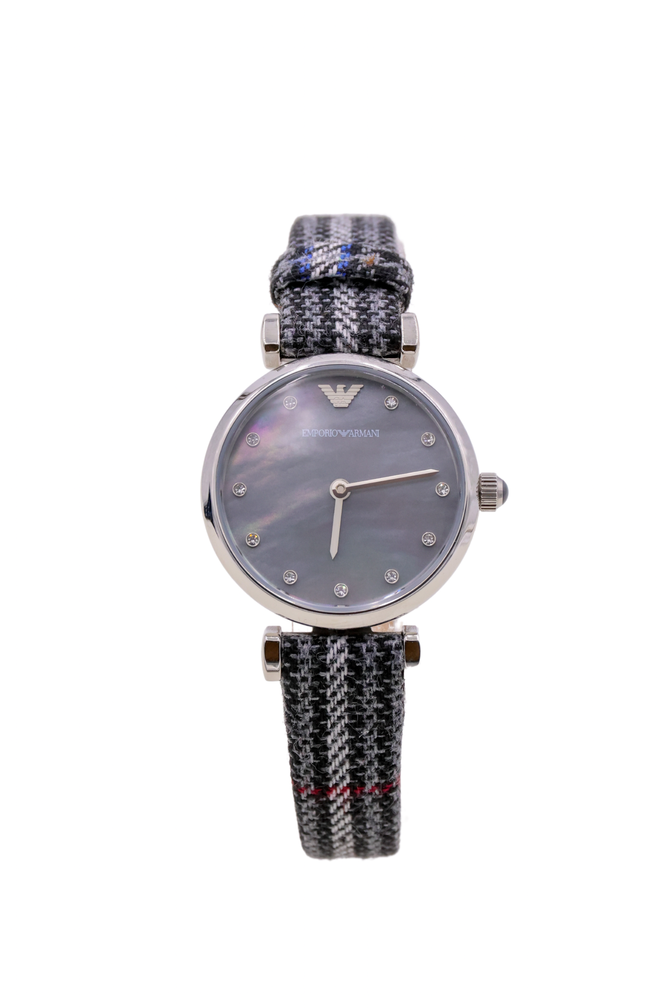 Emporio Armani Two Hand Grey Fabric Band Women's Watch - AR11343