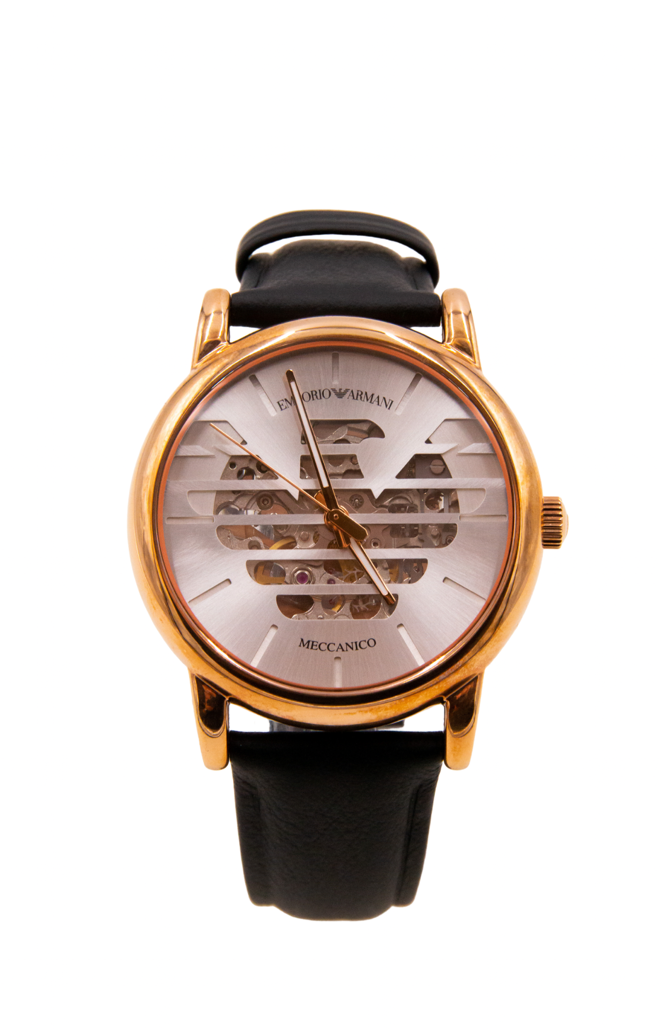 Emporio Armani Rose Gold-Tone Leather Automatic Men's Watch - AR60031