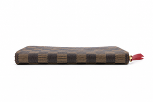 Louis Vuitton Damier Ebene Zip-Around Wallet with Red Leather Pull – additional photo 5