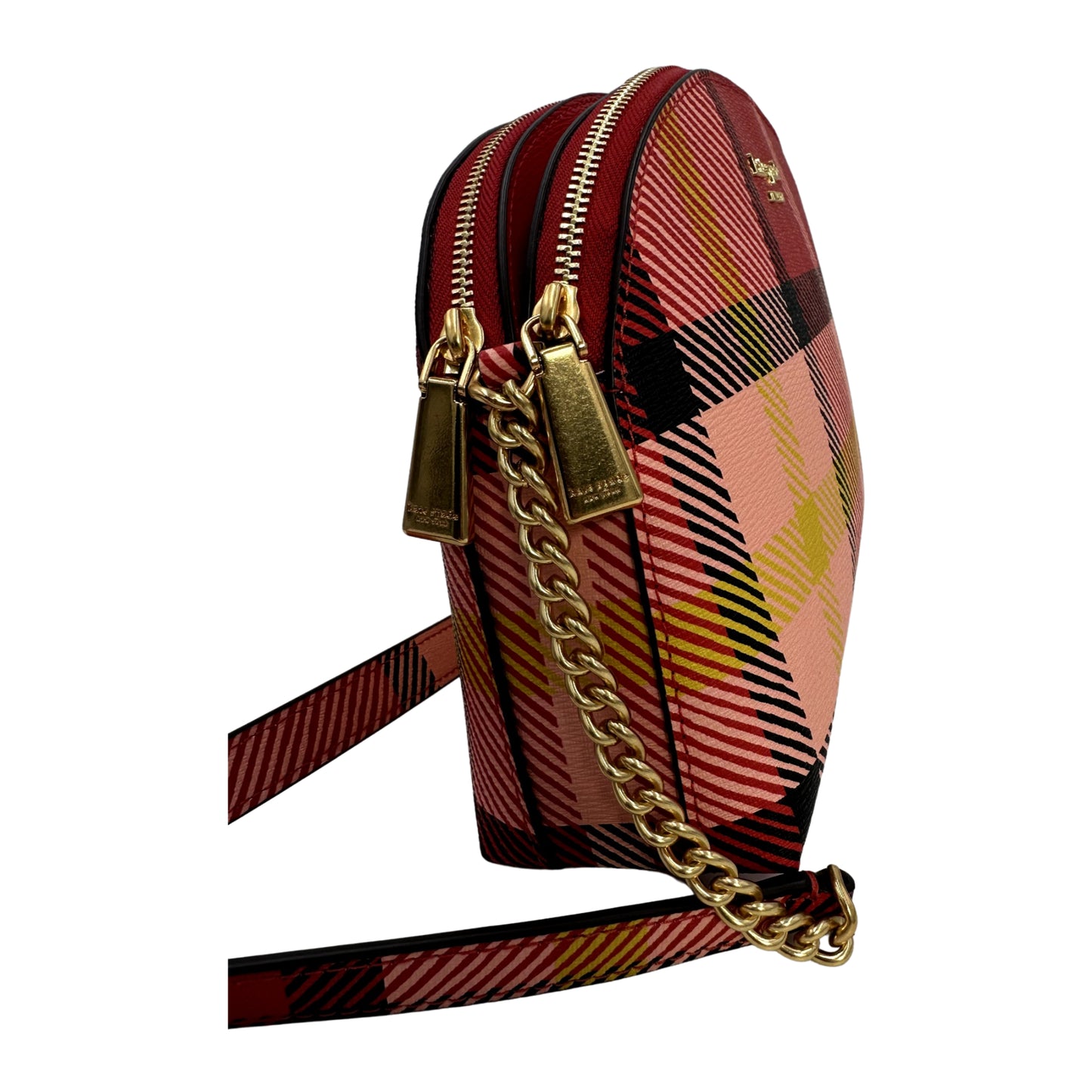 Kate Spade New York Morgan Museum Plaid Double Zip Dome Women's Small Crossbody - Red Multi - 196021356032