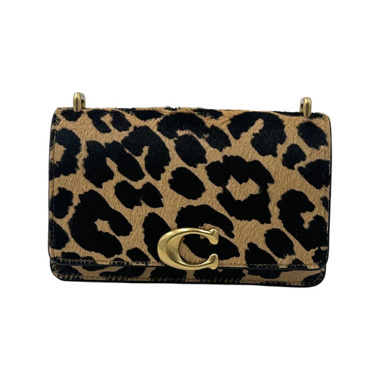 Coach Bandit Crossbody Bag In Haircalf With Leopard Print- Brass/Leopard