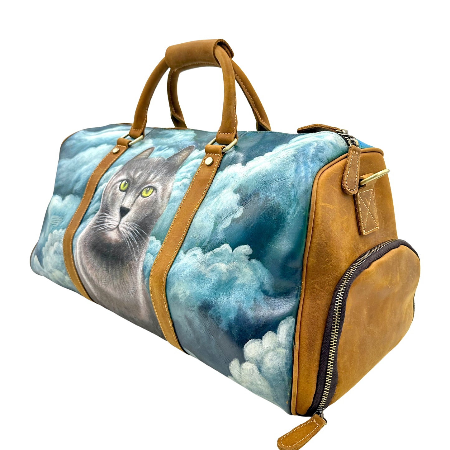 Starry Night Inspired Printed Duffle Bag- Blue/ Multi