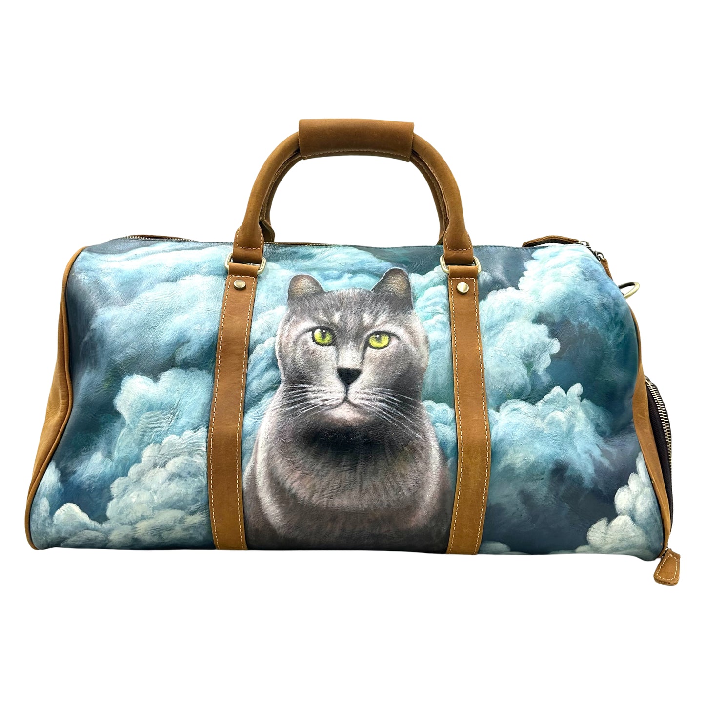 Starry Night Inspired Printed Duffle Bag- Blue/ Multi