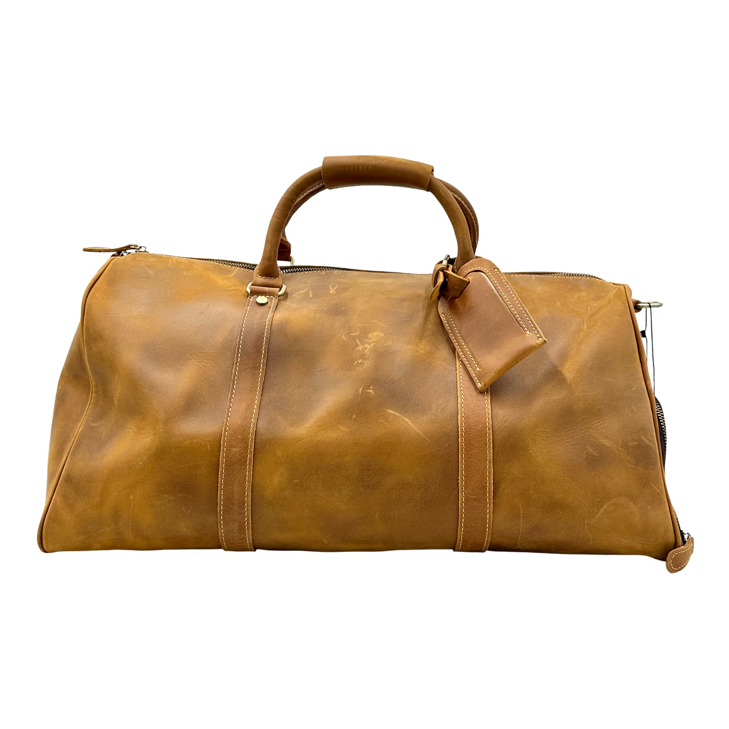 Lip Printed Duffle Bag- Brown/ Multi