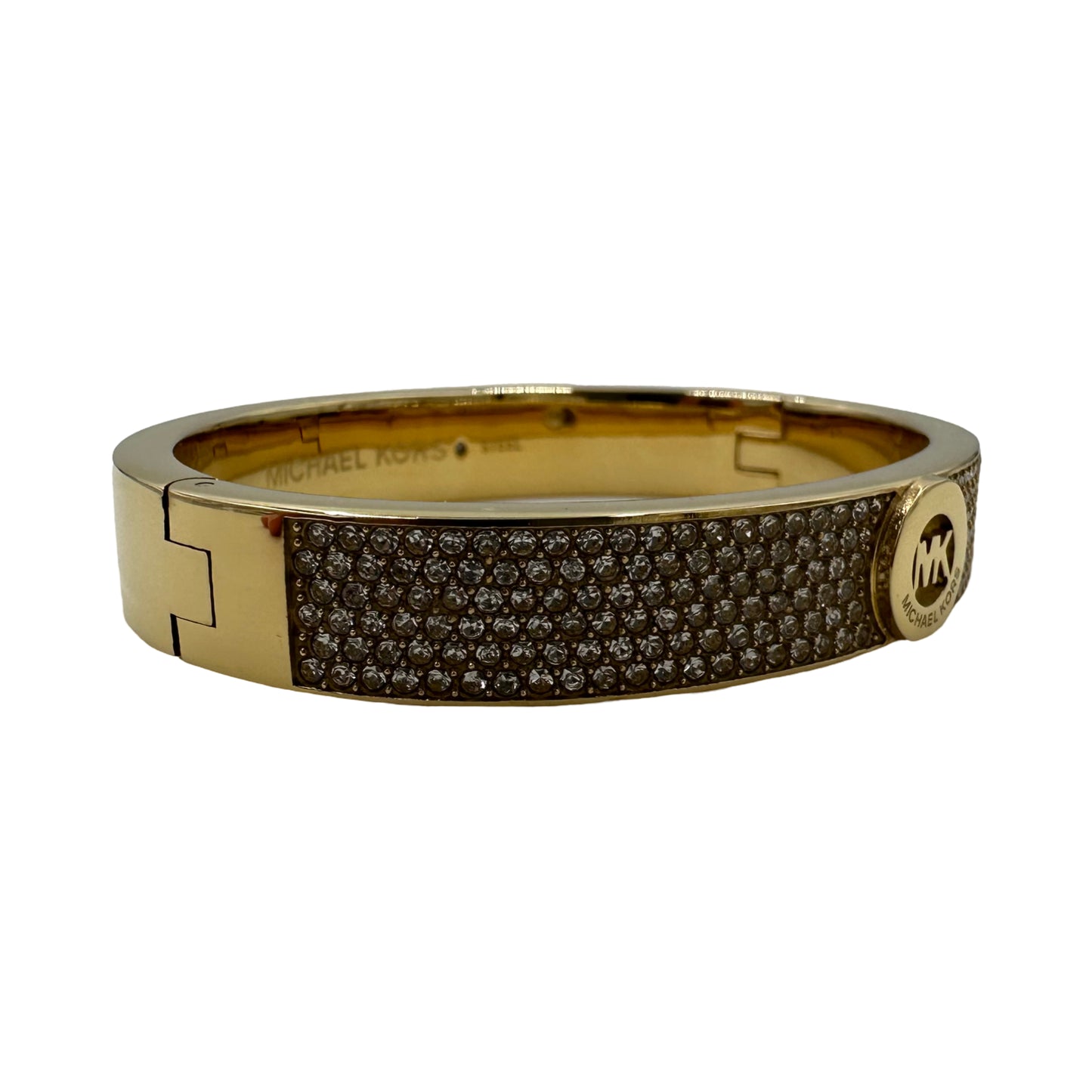 MIchael Kors Gold Tone Pave Fulton Hinge Bangle Bracelet - MKJ3998710