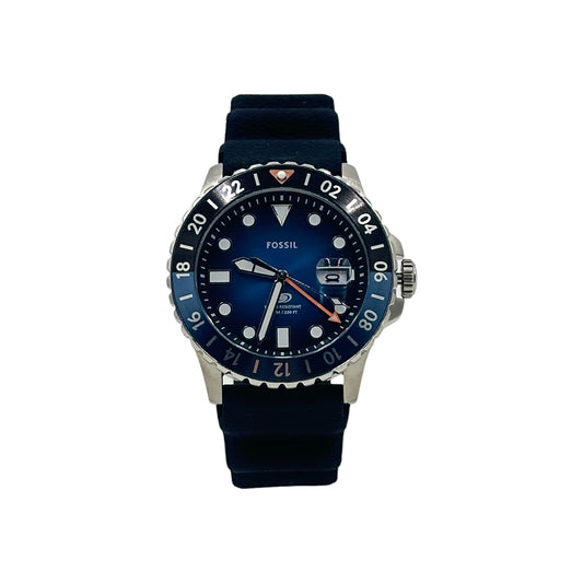 Fossil Blue GMT Black Silicone Watch - FS6049