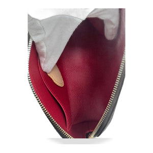 Louis Vuitton x Yayoi Kusama Cosmetic Pouch red interior with flat pocket