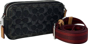 Coach Black Denim Kira Convertible Crossbody Wristlet - CE778 - www.unoo.com