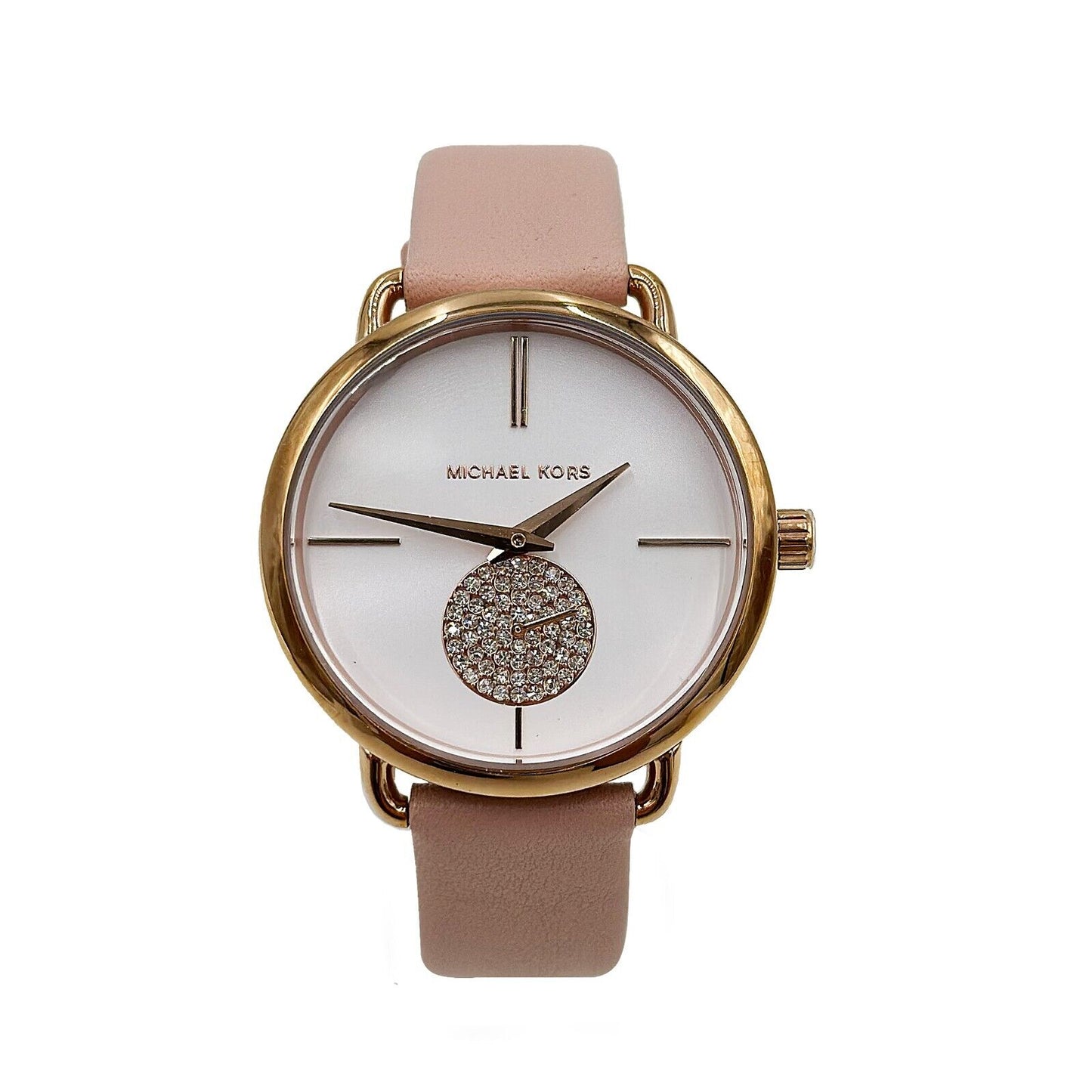 Michael Kors Women's Portia Rose Gold Crystal Pink Watch Bracelet Set - MK3863