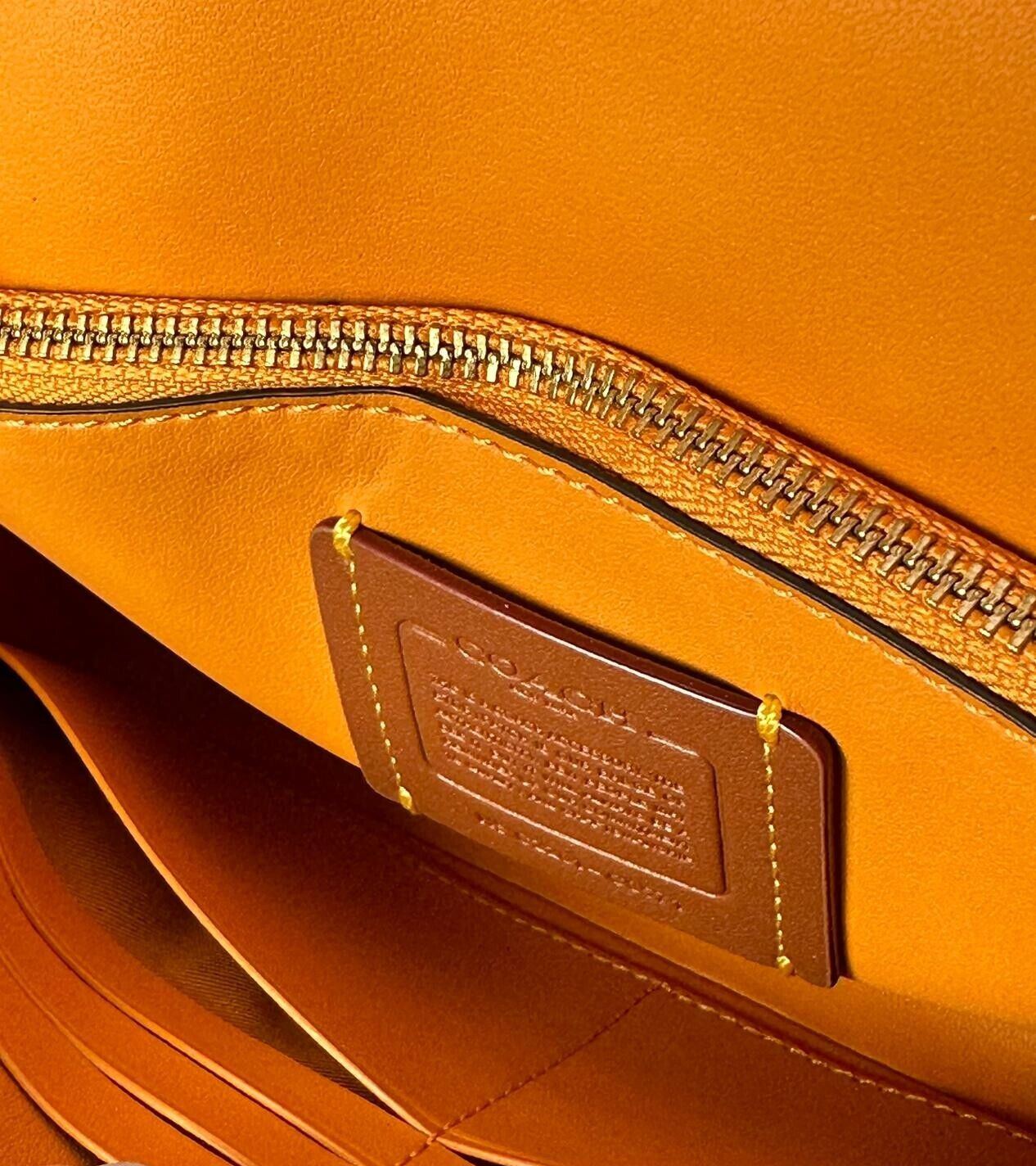 Coach Quilted Pillow Hayden Papaya Leather Crossbody Clutch Women's Bag C8571