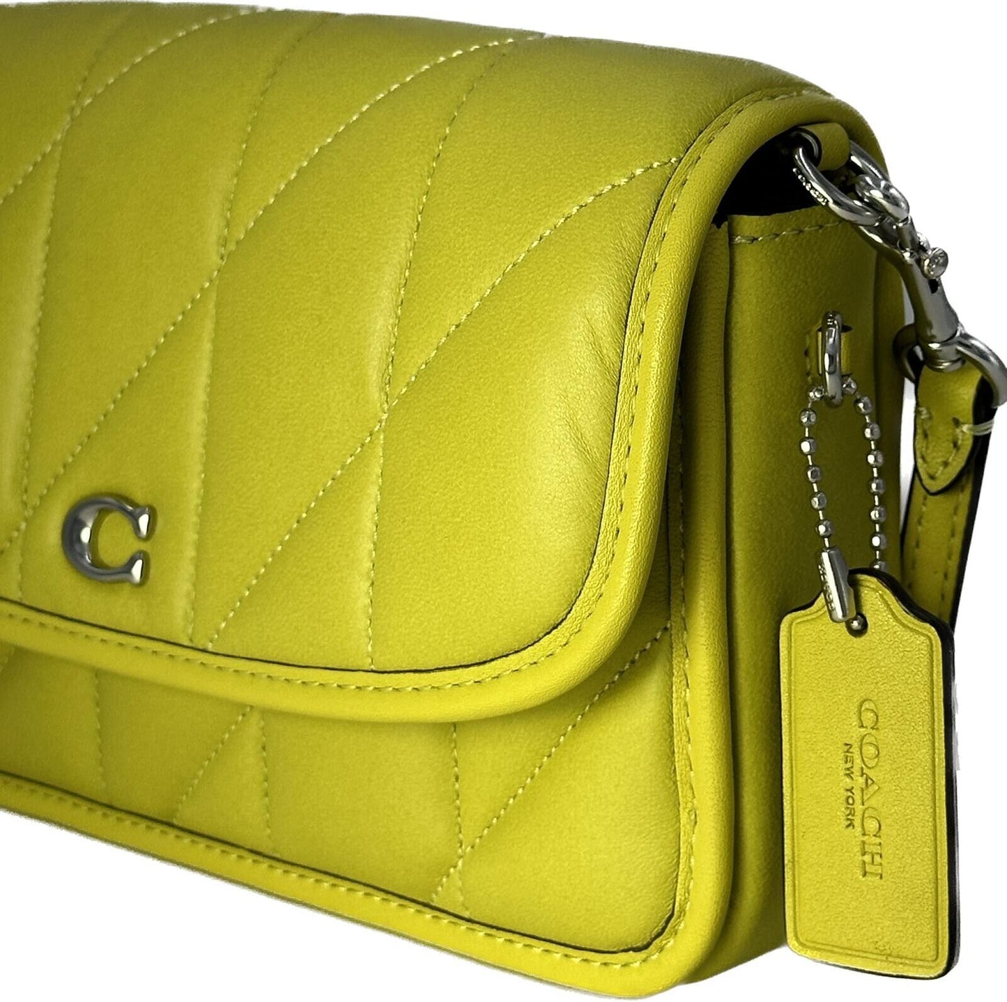 Coach Women's Key Lime Quilted Pillow Leather Hayden Crossbody Purse Bag C8571
