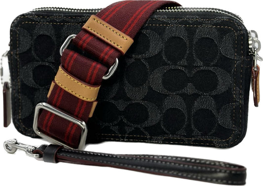 Coach Black Denim Kira Convertible Crossbody Wristlet - CE778