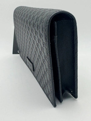 GUCCI Guccissima Black Long Leather Wallet - www.unoo.com