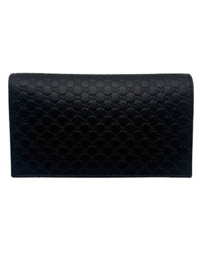 GUCCI Guccissima Black Long Leather Wallet - www.unoo.com