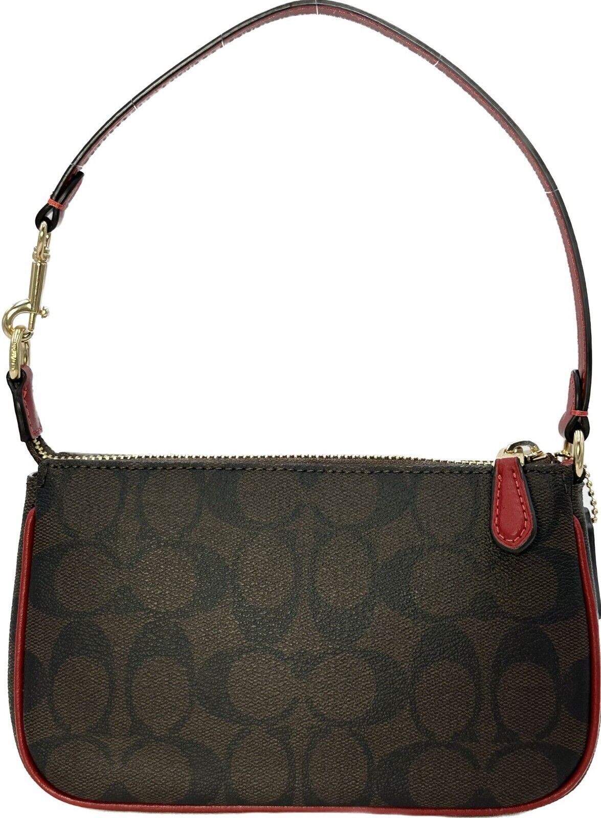 Coach Women's Nolita 19 Red & Dark Brown In Signature Canvas Bag