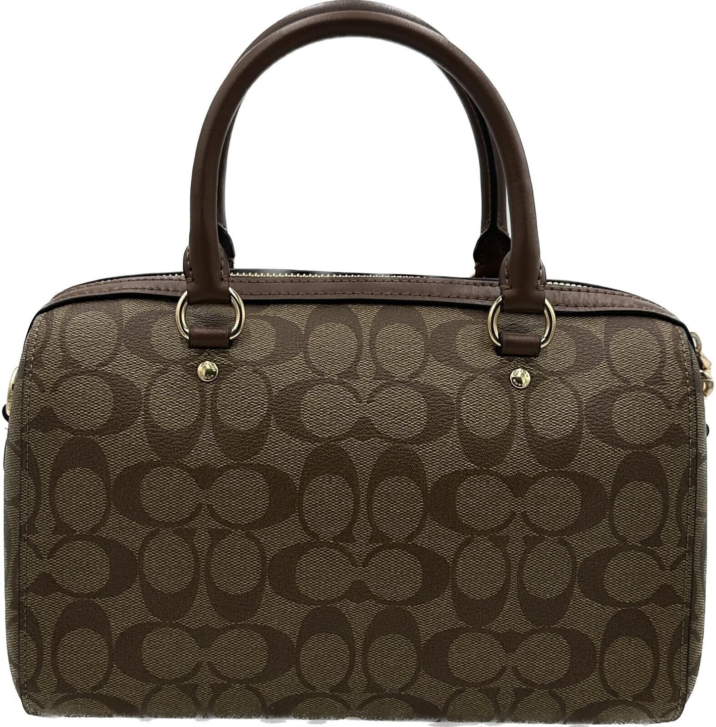Coach Rowan Women's Leather Satchel In Signature Canvas F83607
