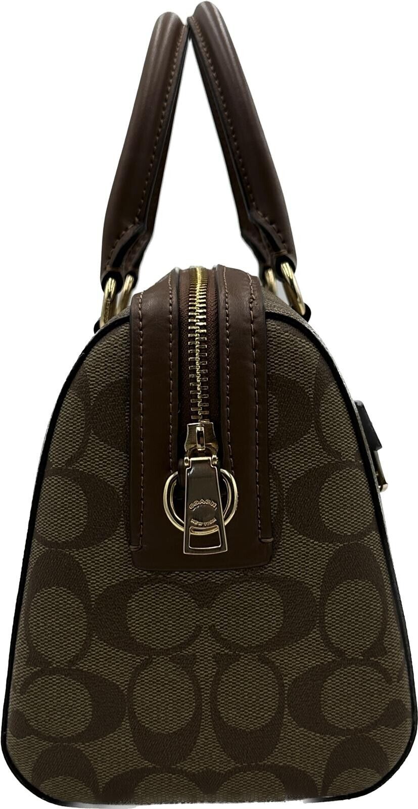 Coach Rowan Women's Leather Satchel In Signature Canvas F83607