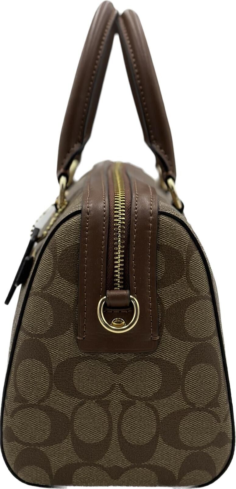 Coach Rowan Women's Leather Satchel In Signature Canvas F83607