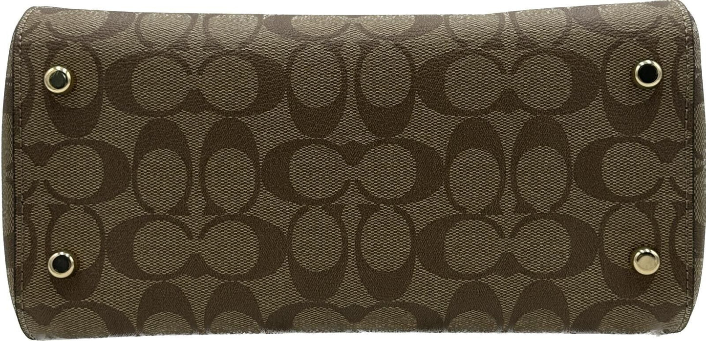 Coach Rowan Women's Leather Satchel In Signature Canvas F83607