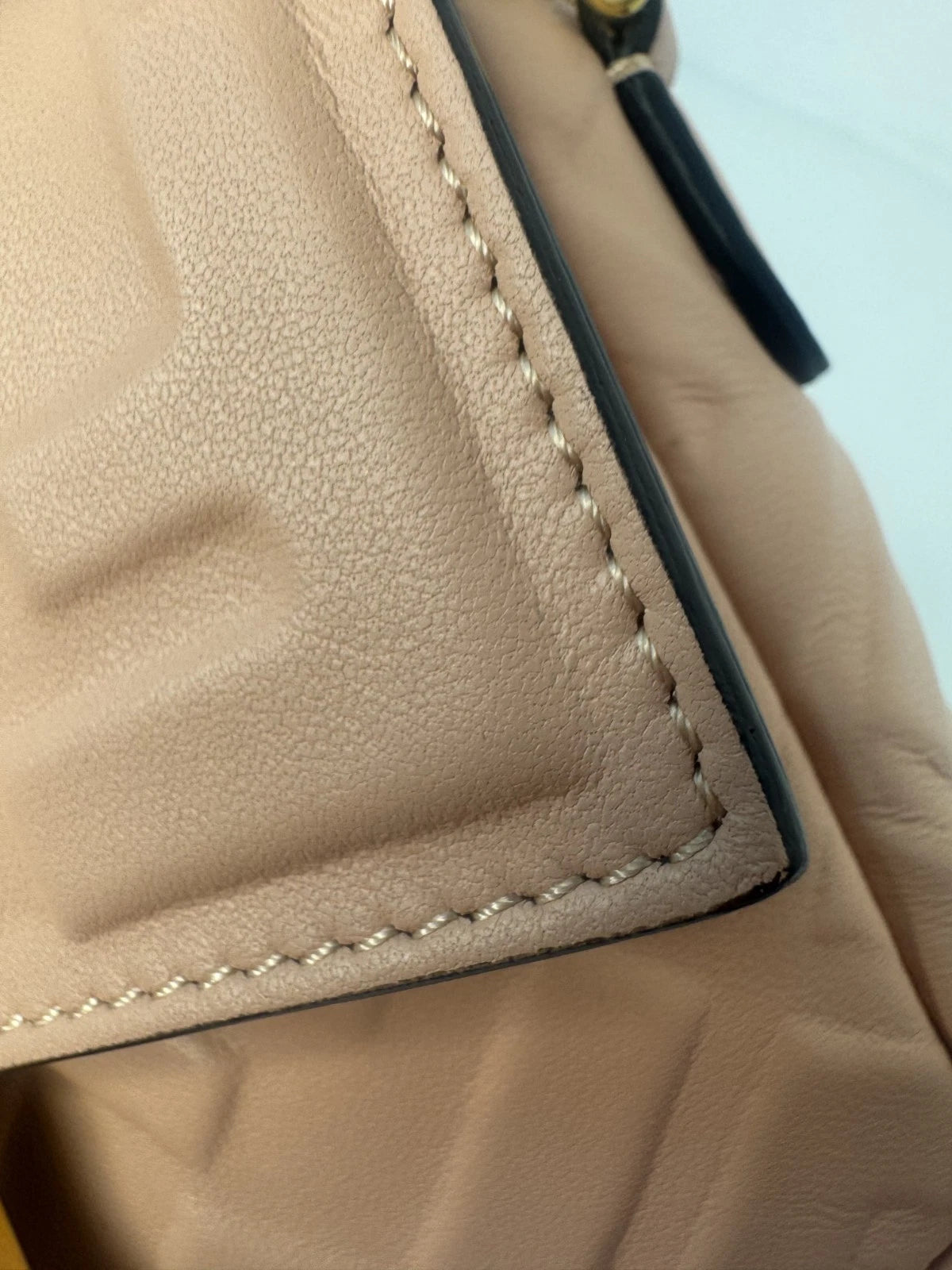 Fendi Pink Leather FF Embossed Nano Baguette Shoulder Bag with Gold Hardware