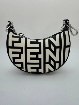 Fendi X Marc Jacobs Nano Fendigraphy Charm Bag - White/Black - www.unoo.com