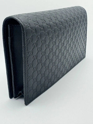 GUCCI Guccissima Black Long Leather Wallet - www.unoo.com