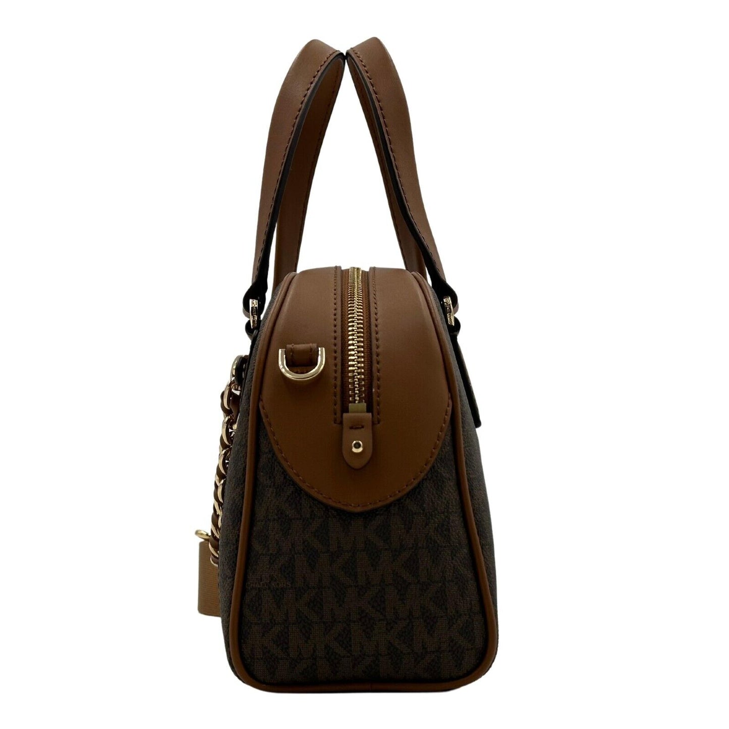 Michael Kors Williamsburg Logo Small Bowling Satchel - Brown/Luggage