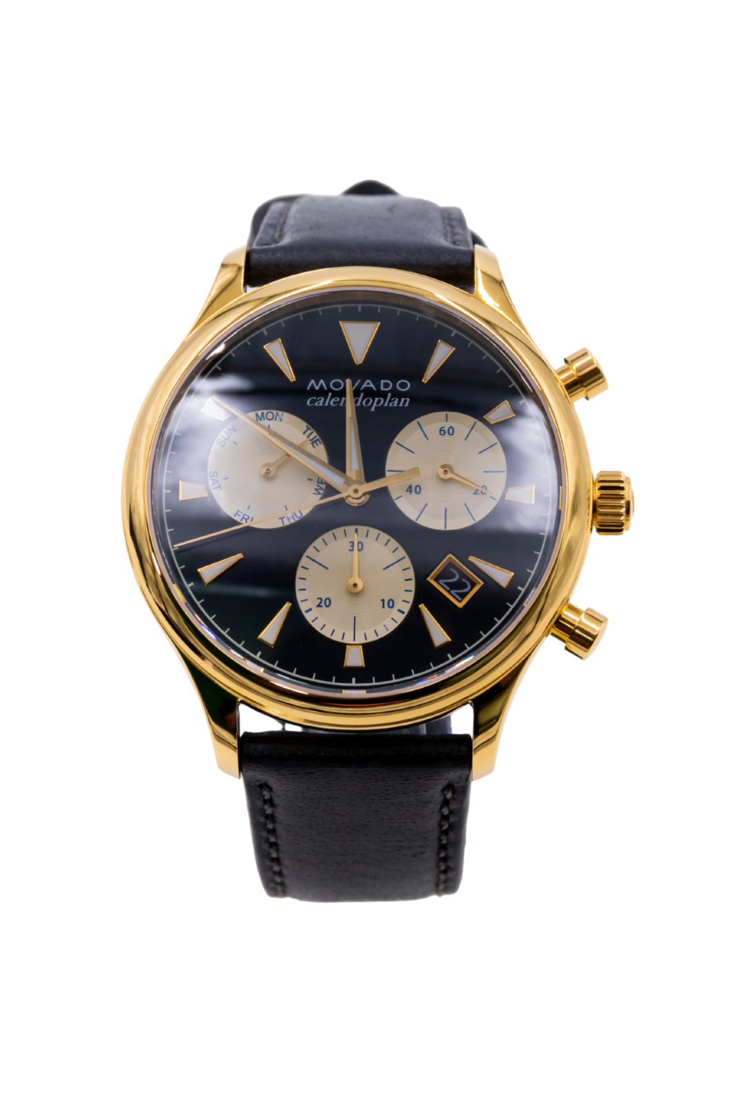Movado Heritage Chronograph Navy Blue Dial Men's Watch 3650006 - 0885997197496