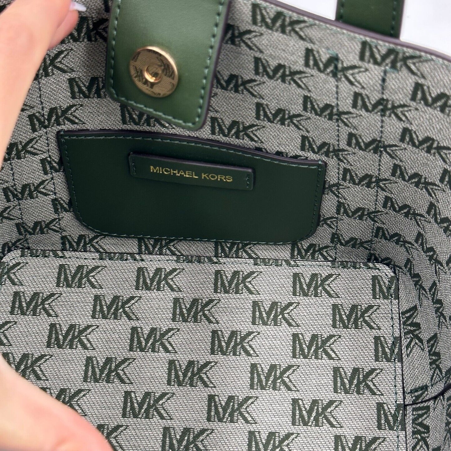 Michael Kors Hadleigh Small Double Handle Tote Bag - Amazon Green
