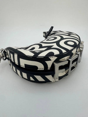 Fendi X Marc Jacobs Nano Fendigraphy Charm Bag - White/Black - www.unoo.com