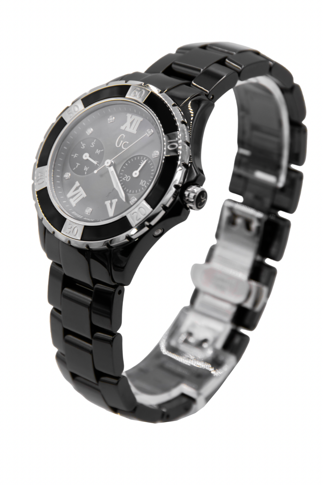 Guess Women's Sport XL-S Diamond With Black Mother-of-Pearl Ceramic X69106L2S