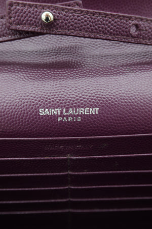Saint Laurent Cassandre Envelope Chain Wallet Purple Chevron Grain de Poudre Leather WOC – additional photo 13