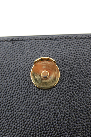 Saint Laurent Kate Black Grain de Poudre Leather Chain Wallet Clutch Gold YSL Logo – additional photo 10
